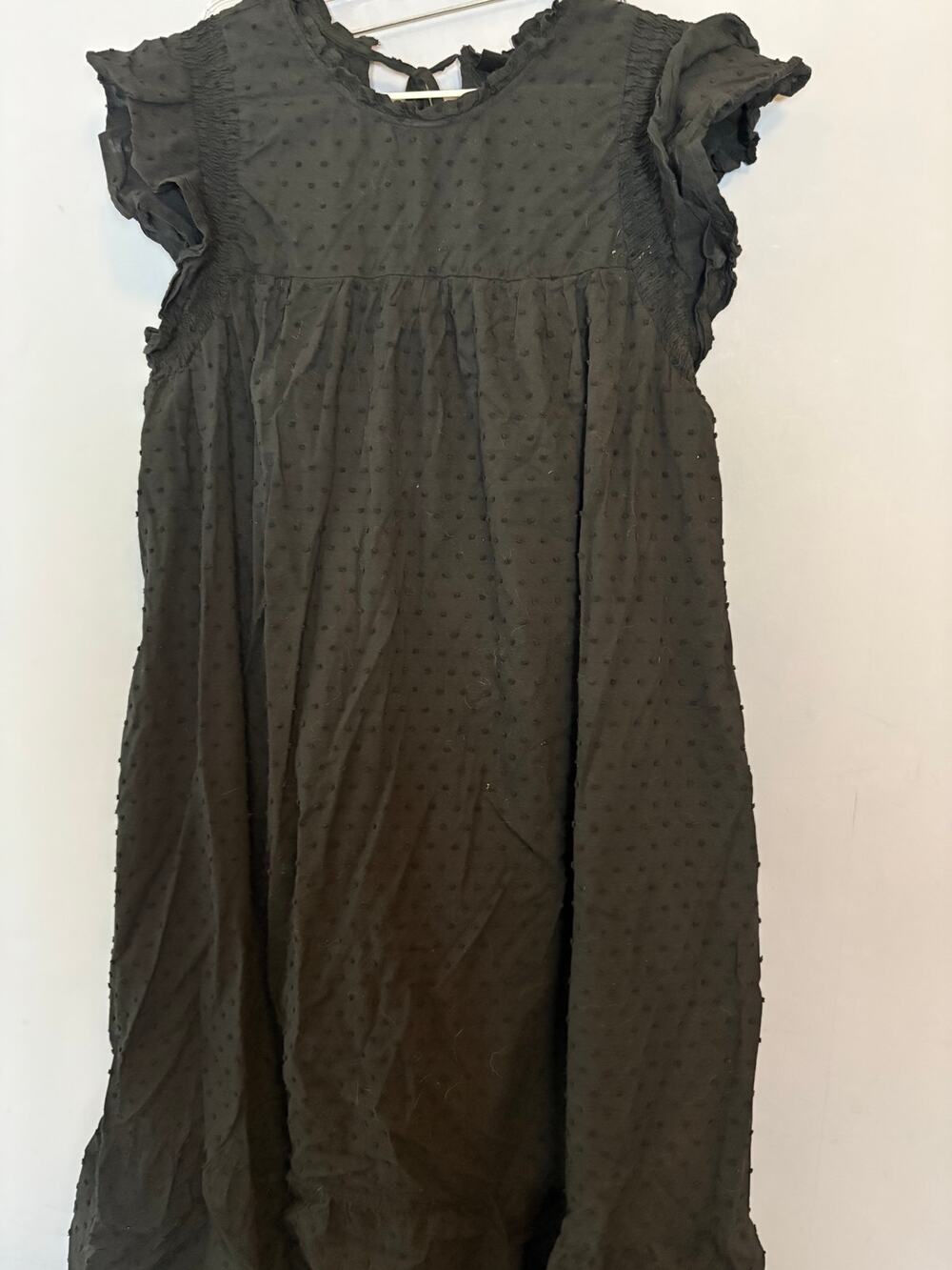 Who What Wear Black Textured Dot Short Sleeve Midi Dress Women’s Size 2X